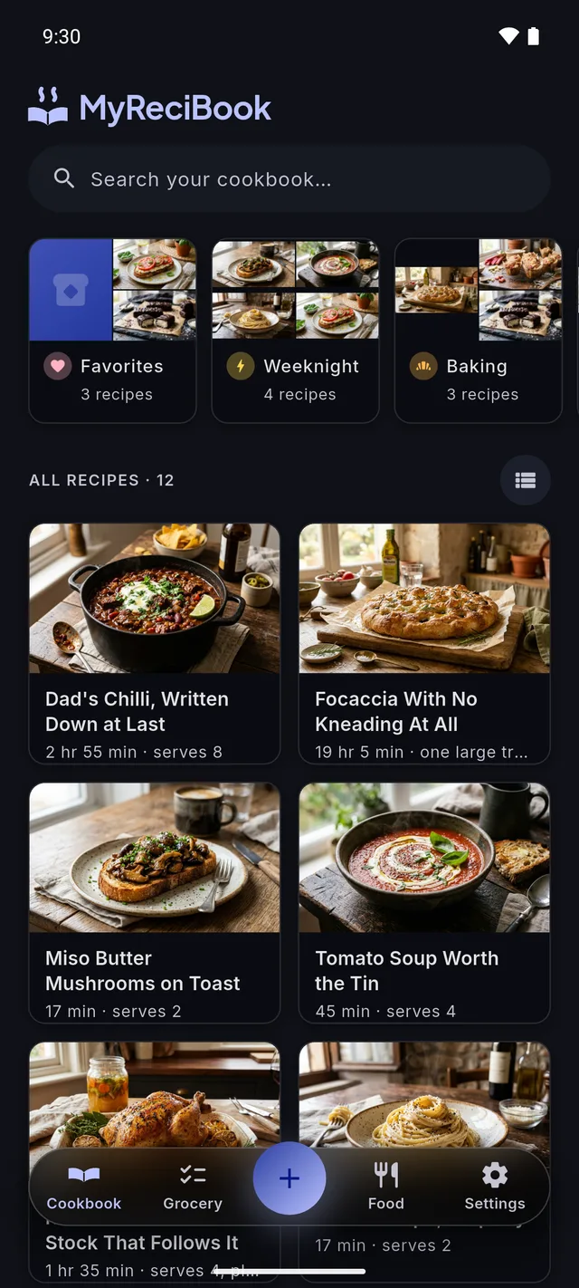 The cookbook in the dark theme, Midnight